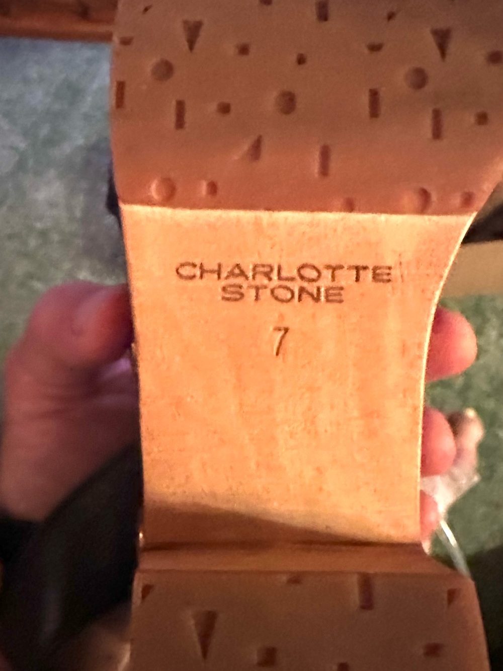 CHARLOTTE STONE “Allie” Clog Sandals. Soft, Black Leather, Brushed Gold Studs. - Picture 7 of 10
